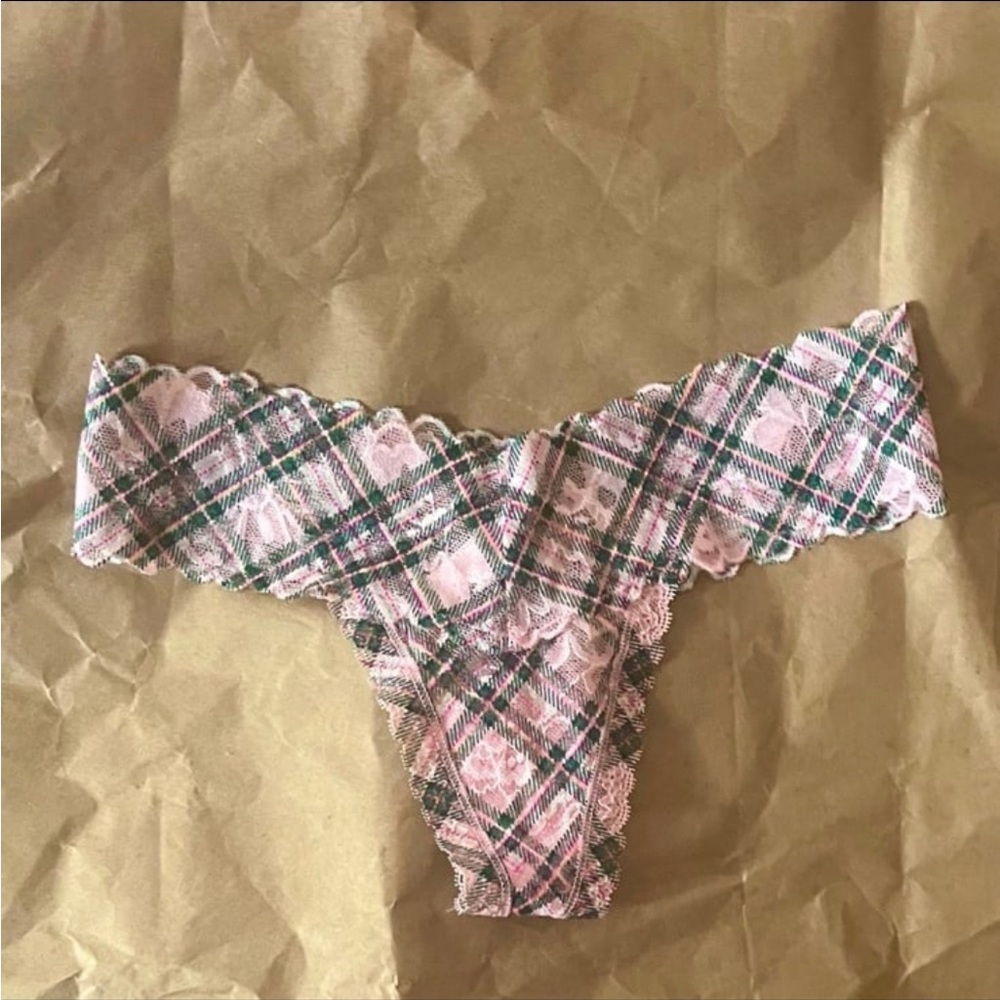 Victoria’s Secret Panty Lace Pink Plaid XS